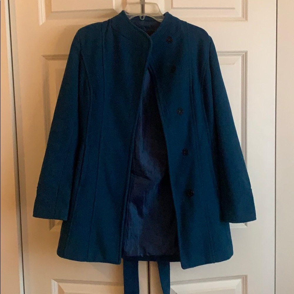 Teal Wool Blend Coat
